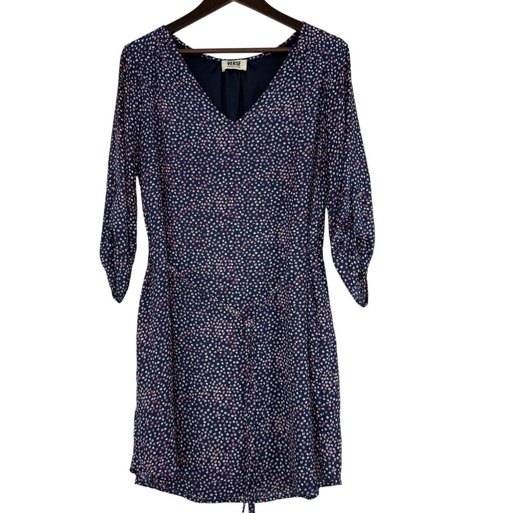 Verse Blue Dot Chiffon Shift Dress